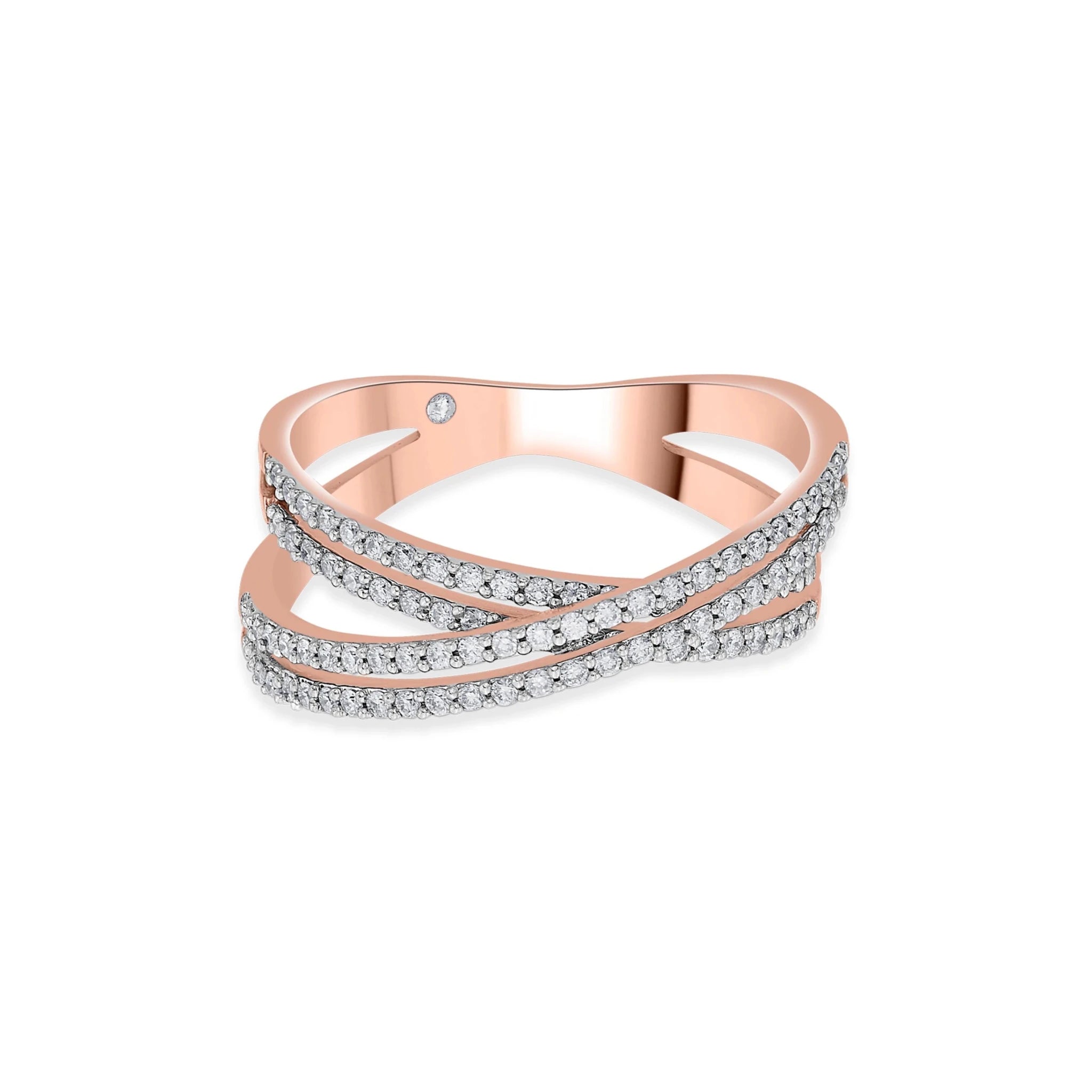 Sassy Twilight Luxe Crossover Ring - Zen Diamond India