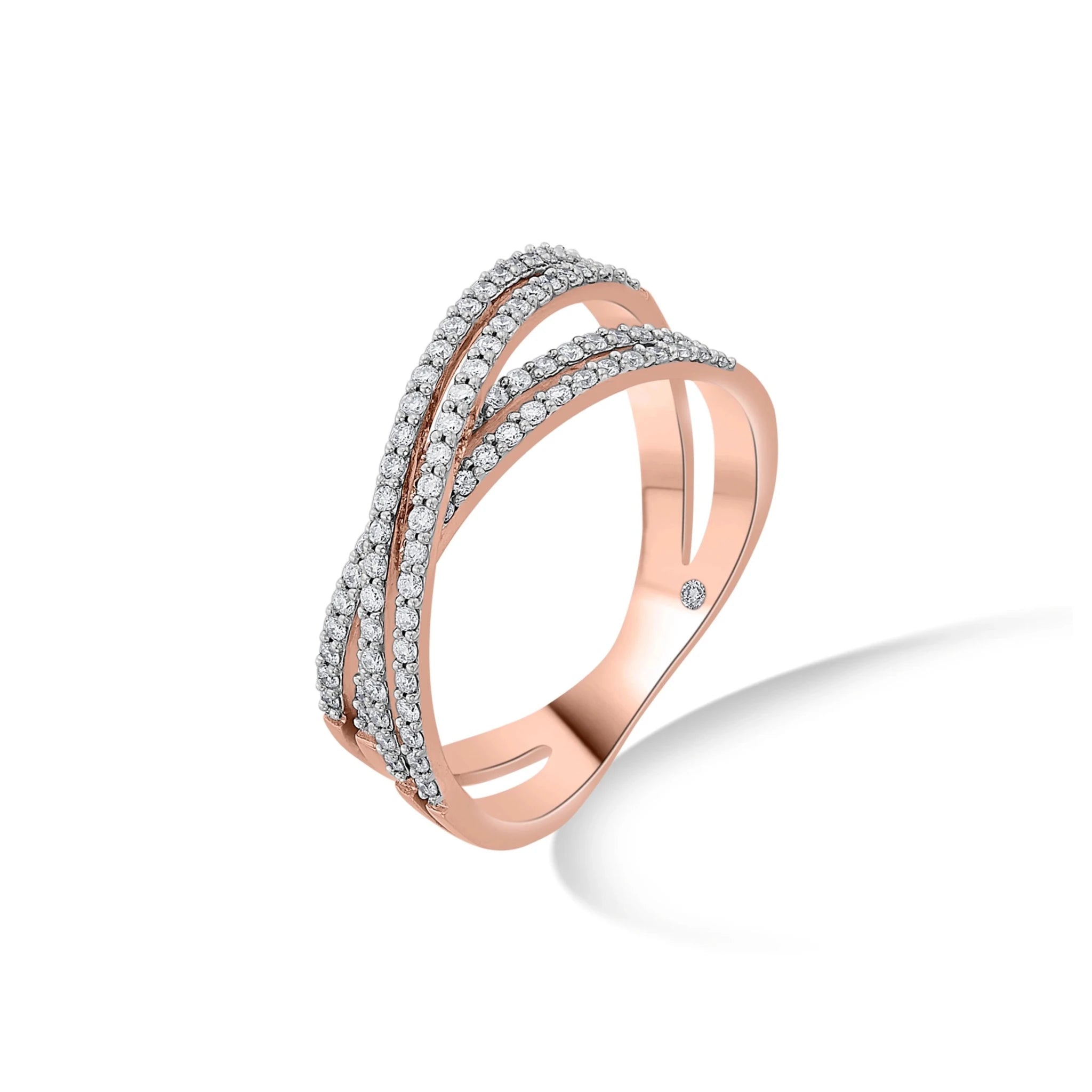 Sassy Twilight Luxe Crossover Ring - Zen Diamond India