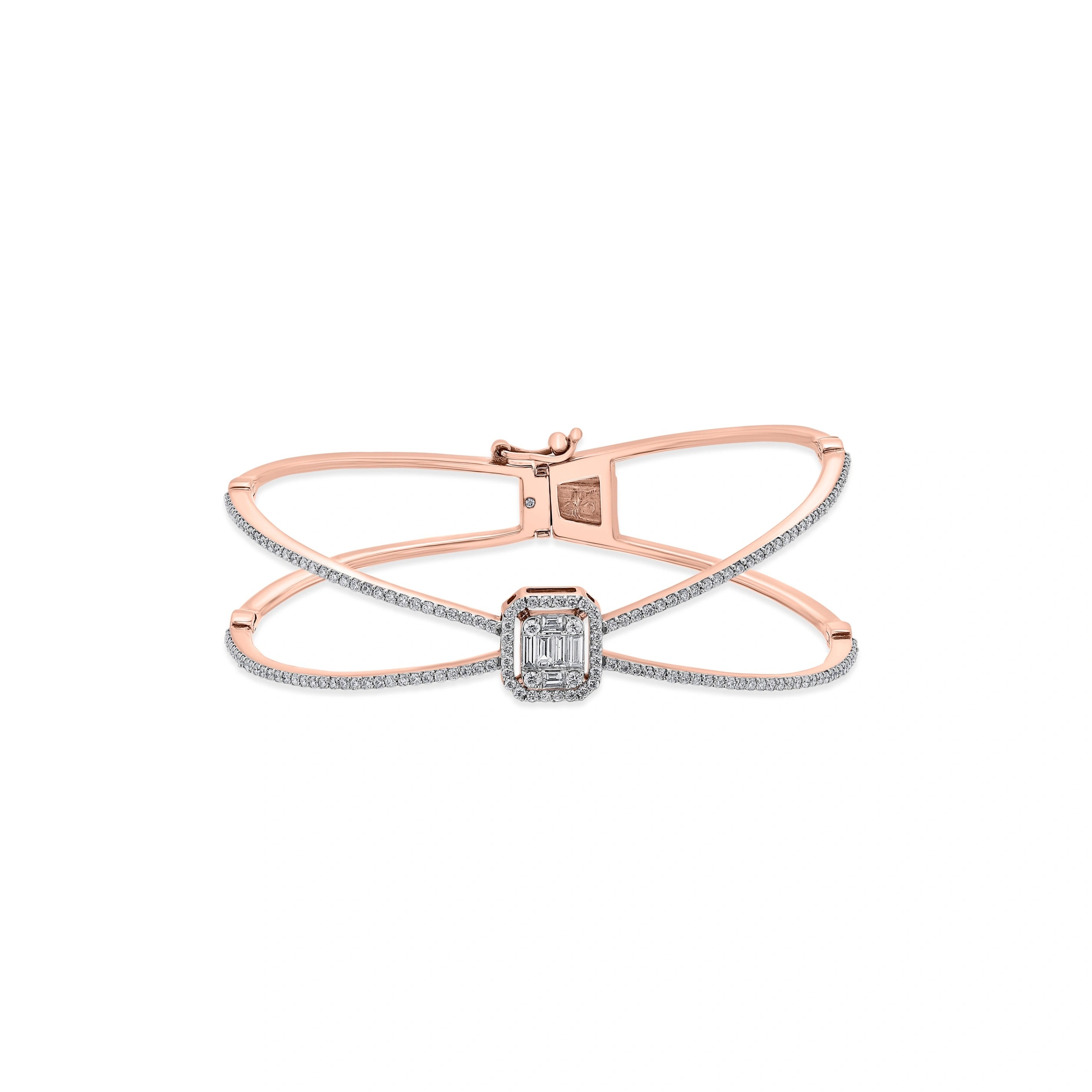 Classic Criss - Cross Sparkle Embrace Bracelet - Zen Diamond India