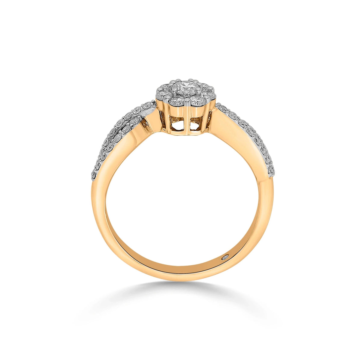 Sassy Golden Bloom Elegance Ring - Zen Diamond India