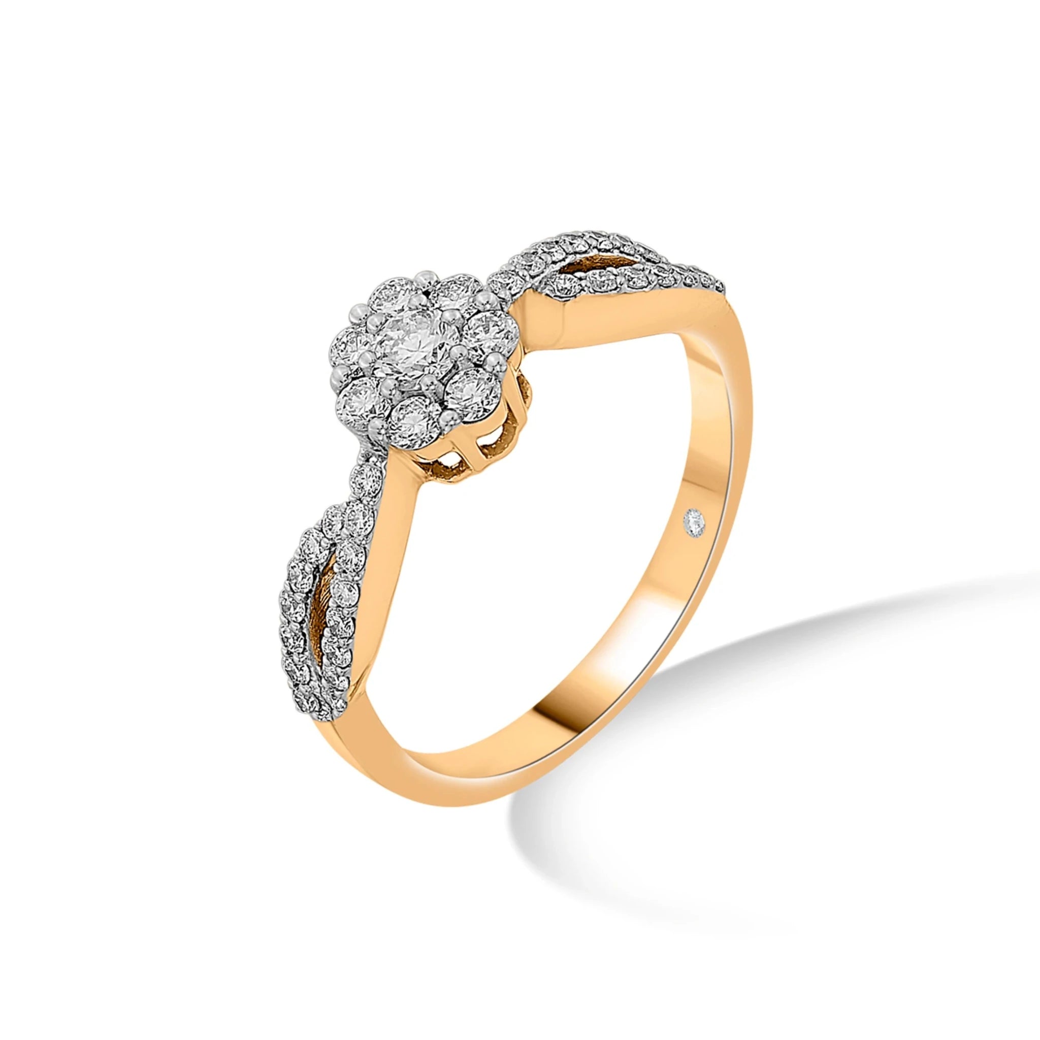 Sassy Golden Bloom Elegance Ring - Zen Diamond India