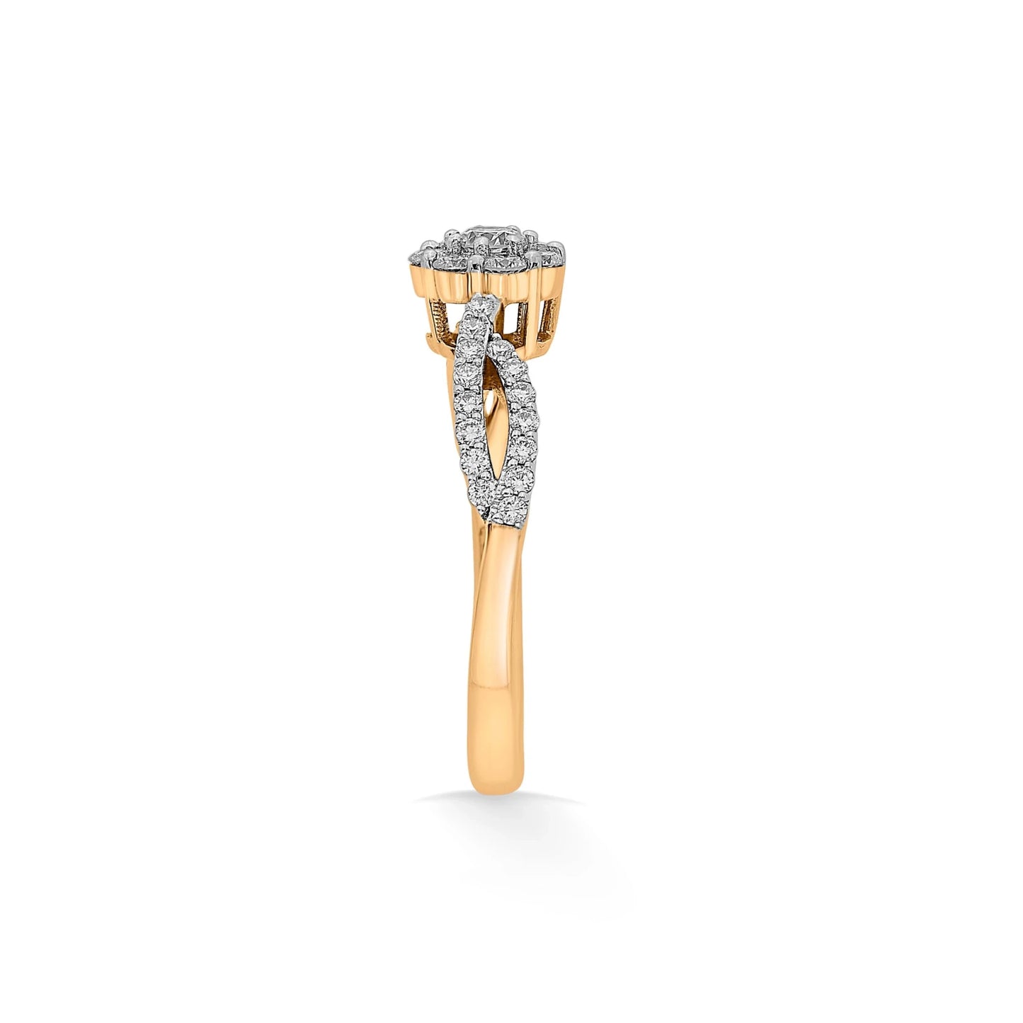 Sassy Golden Bloom Elegance Ring - Zen Diamond India