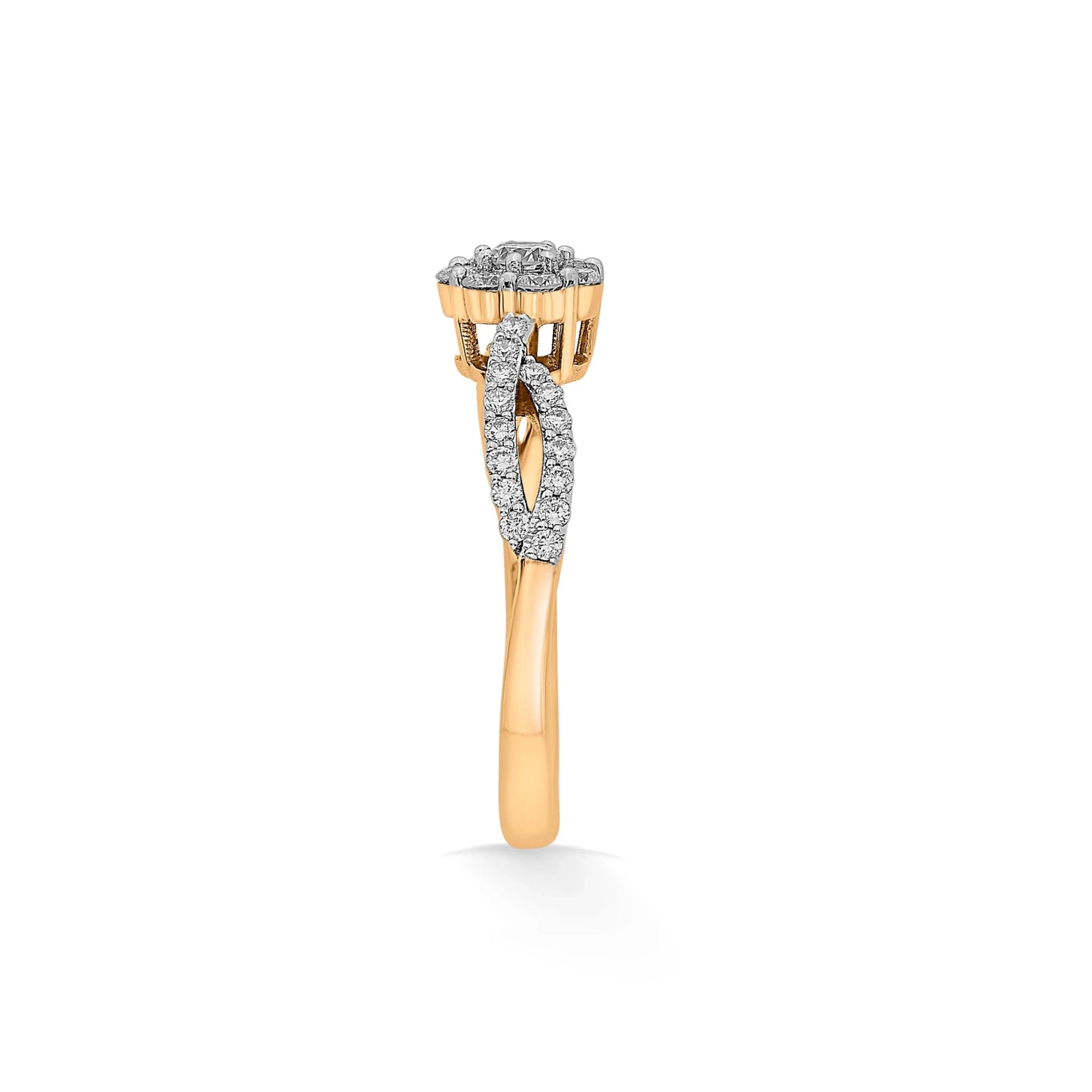 Sassy Golden Bloom Elegance Ring - Zen Diamond India