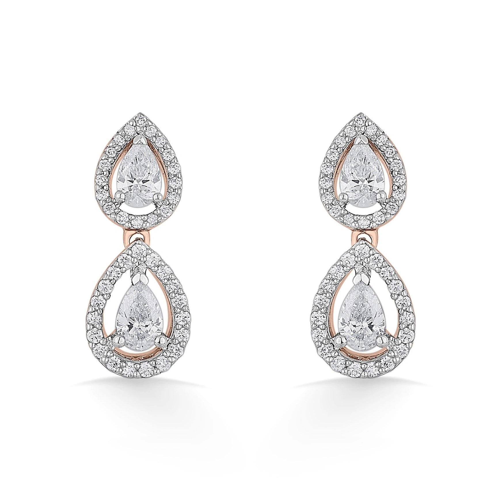 Solitaire Double Dewdrop Elegance - Zen Diamond India