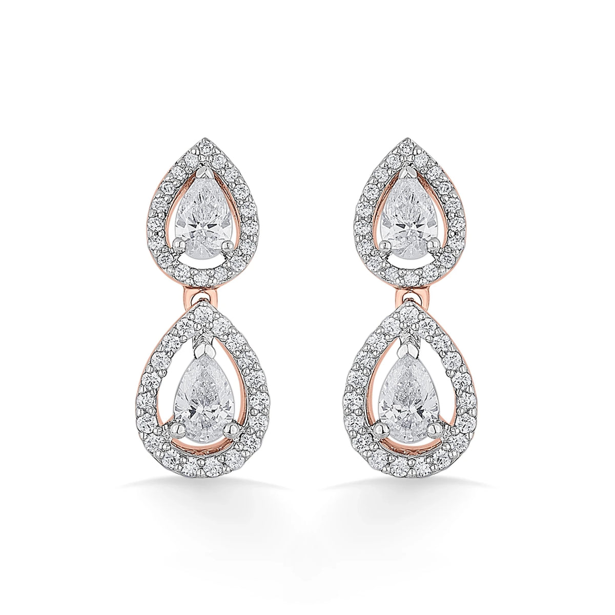 Solitaire Double Dewdrop Elegance - Zen Diamond India