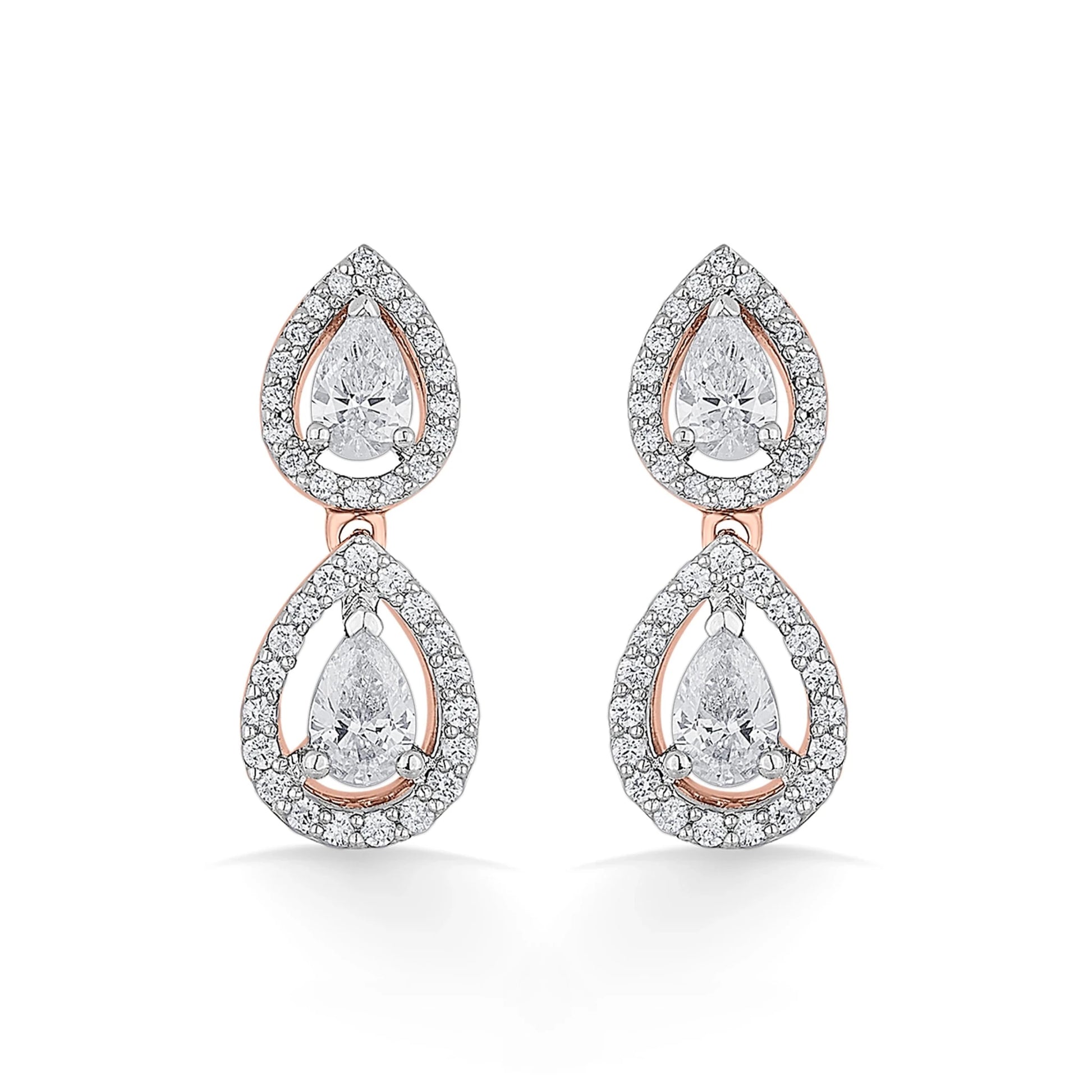 Solitaire Double Dewdrop Elegance - Zen Diamond India
