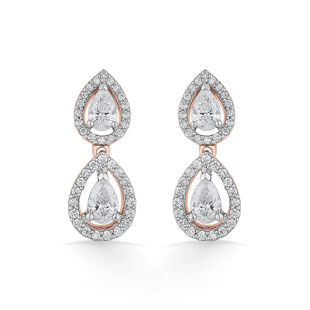 Solitaire Double Dewdrop Elegance - Zen Diamond India