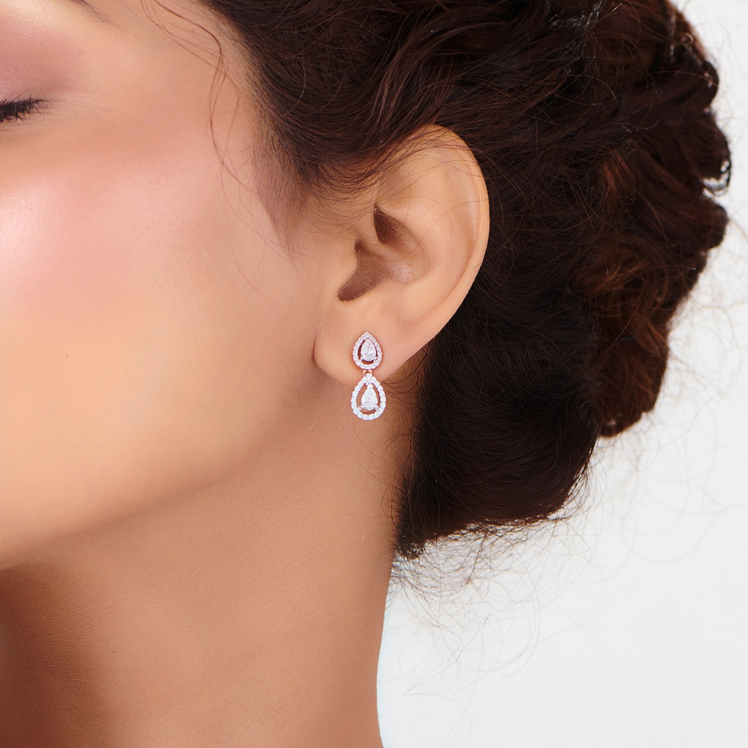 Solitaire Double Dewdrop Elegance - Zen Diamond India