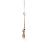Solitaire Twin Teardrop Halo Necklace - Zen Diamond India