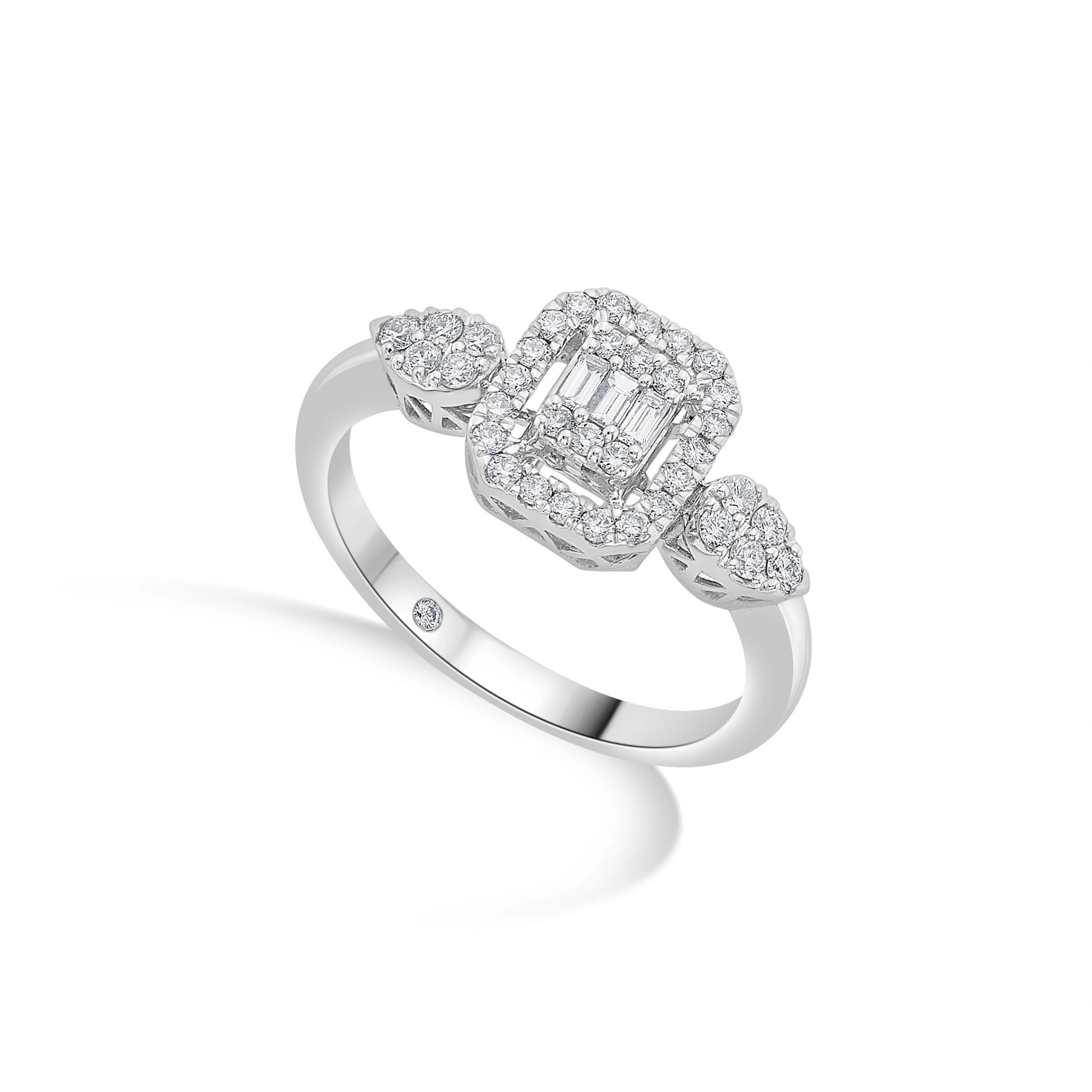Radiant Trinity Luxe Diamond Ring - Zen Diamond India