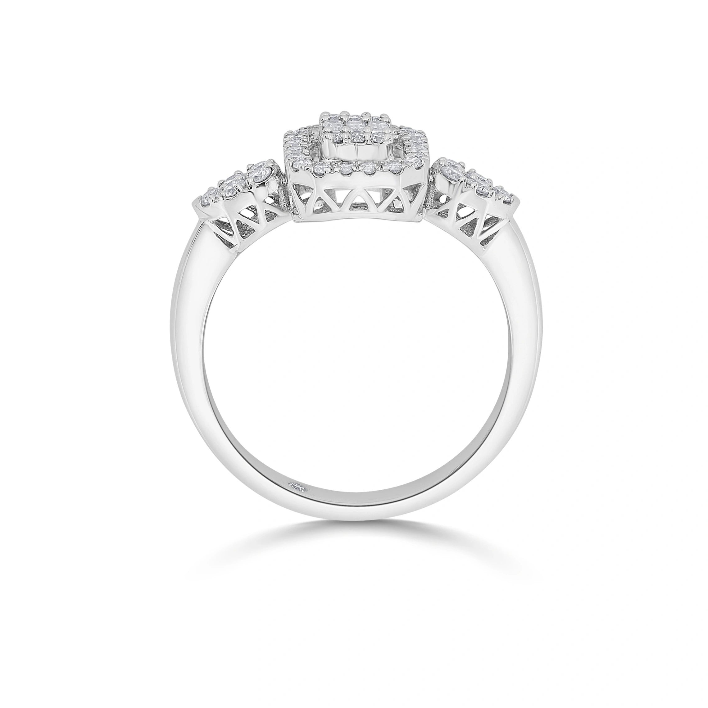 Radiant Trinity Luxe Diamond Ring - Zen Diamond India