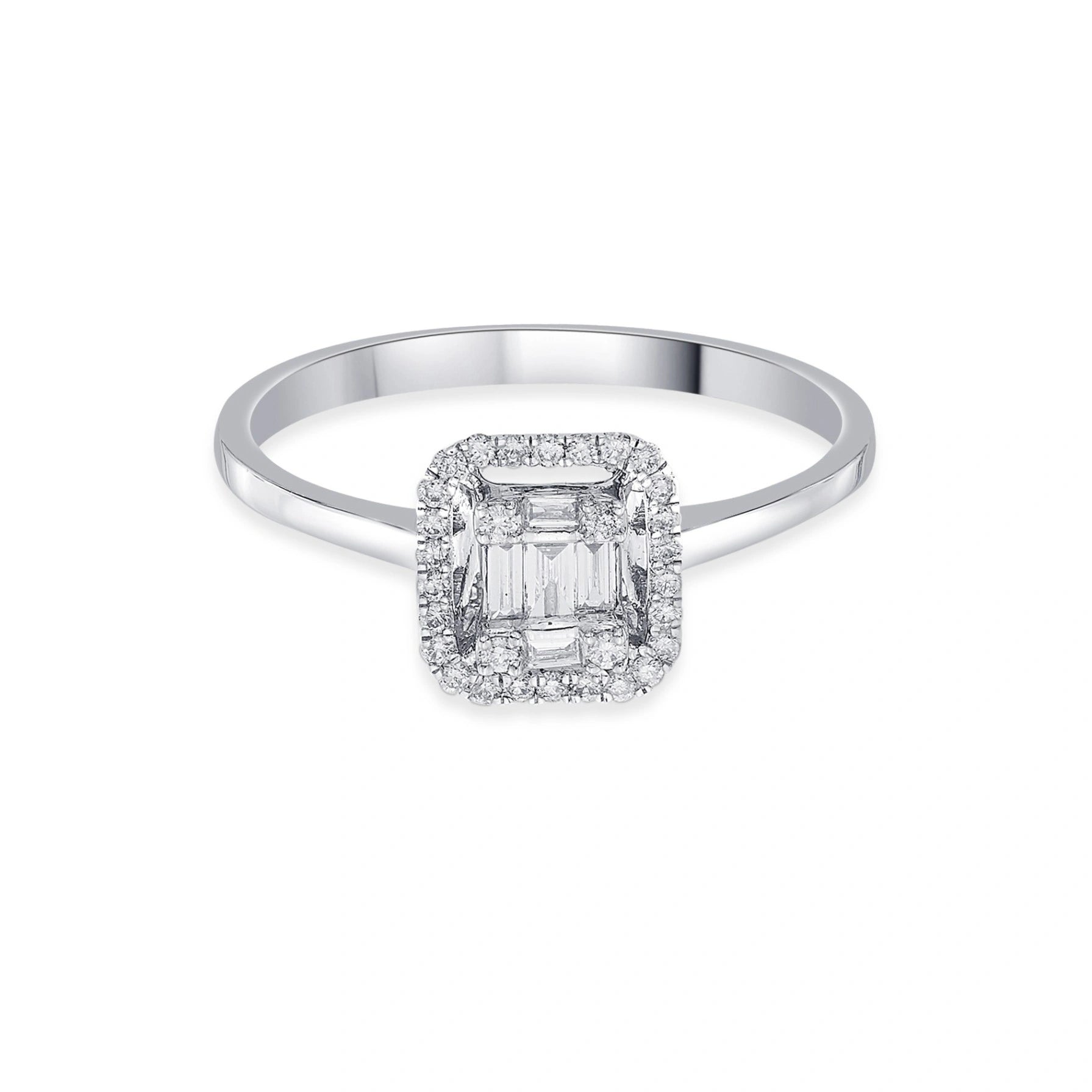 Emerald Allure Halo Diamond Ring - Zen Diamond India