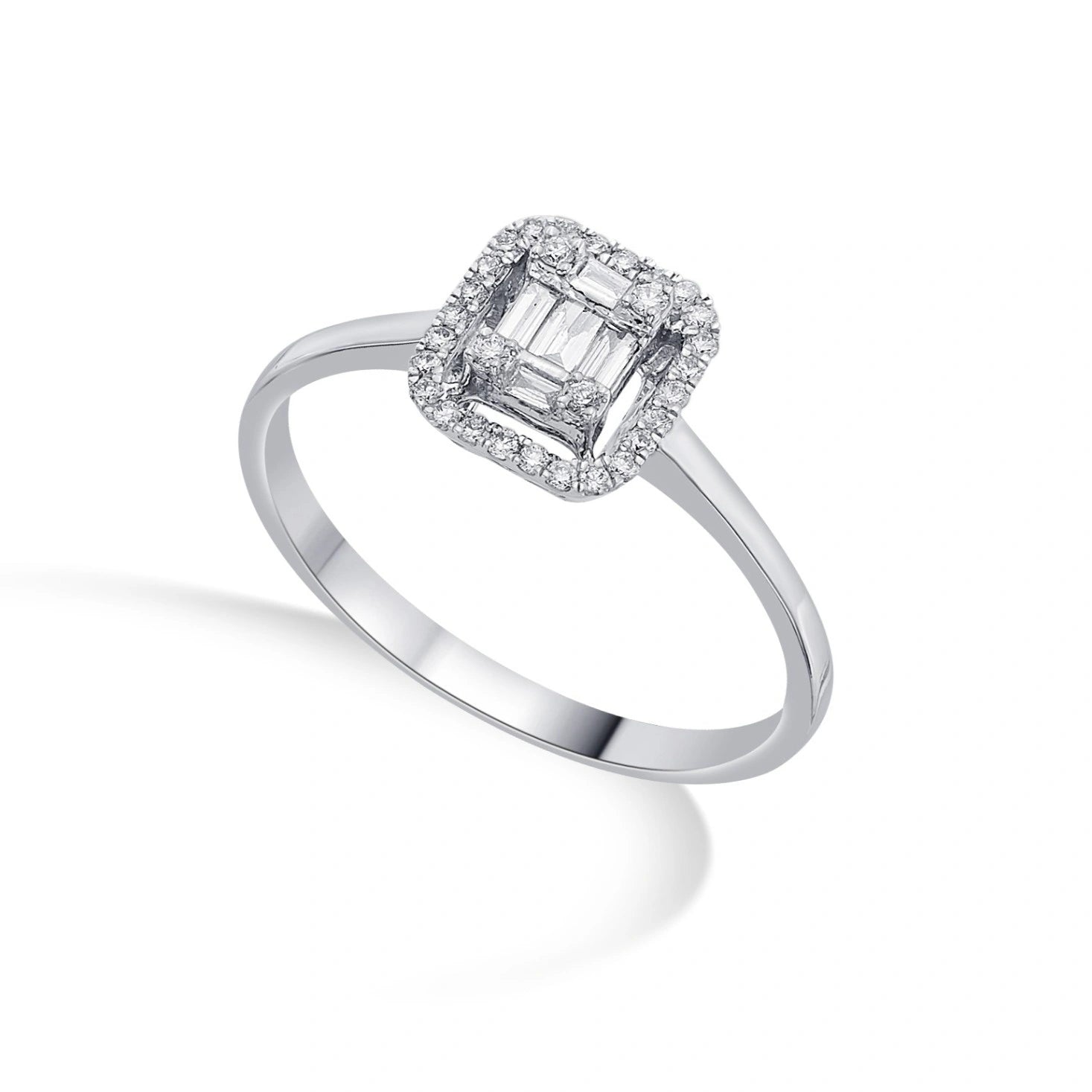 Emerald Allure Halo Diamond Ring - Zen Diamond India