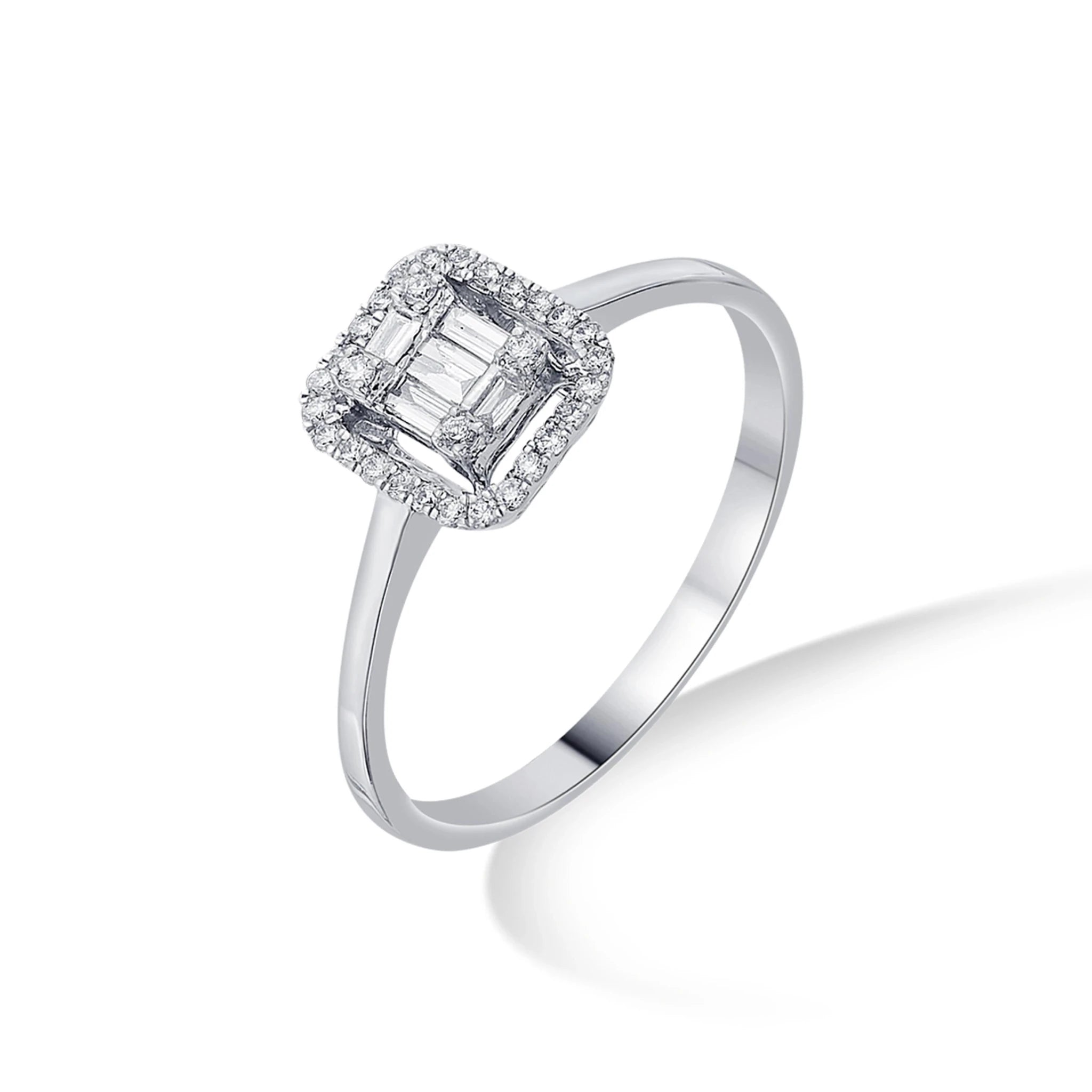 Emerald Allure Halo Diamond Ring - Zen Diamond India