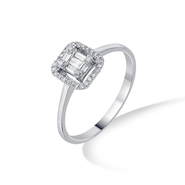 Emerald Allure Halo Diamond Ring - Zen Diamond India