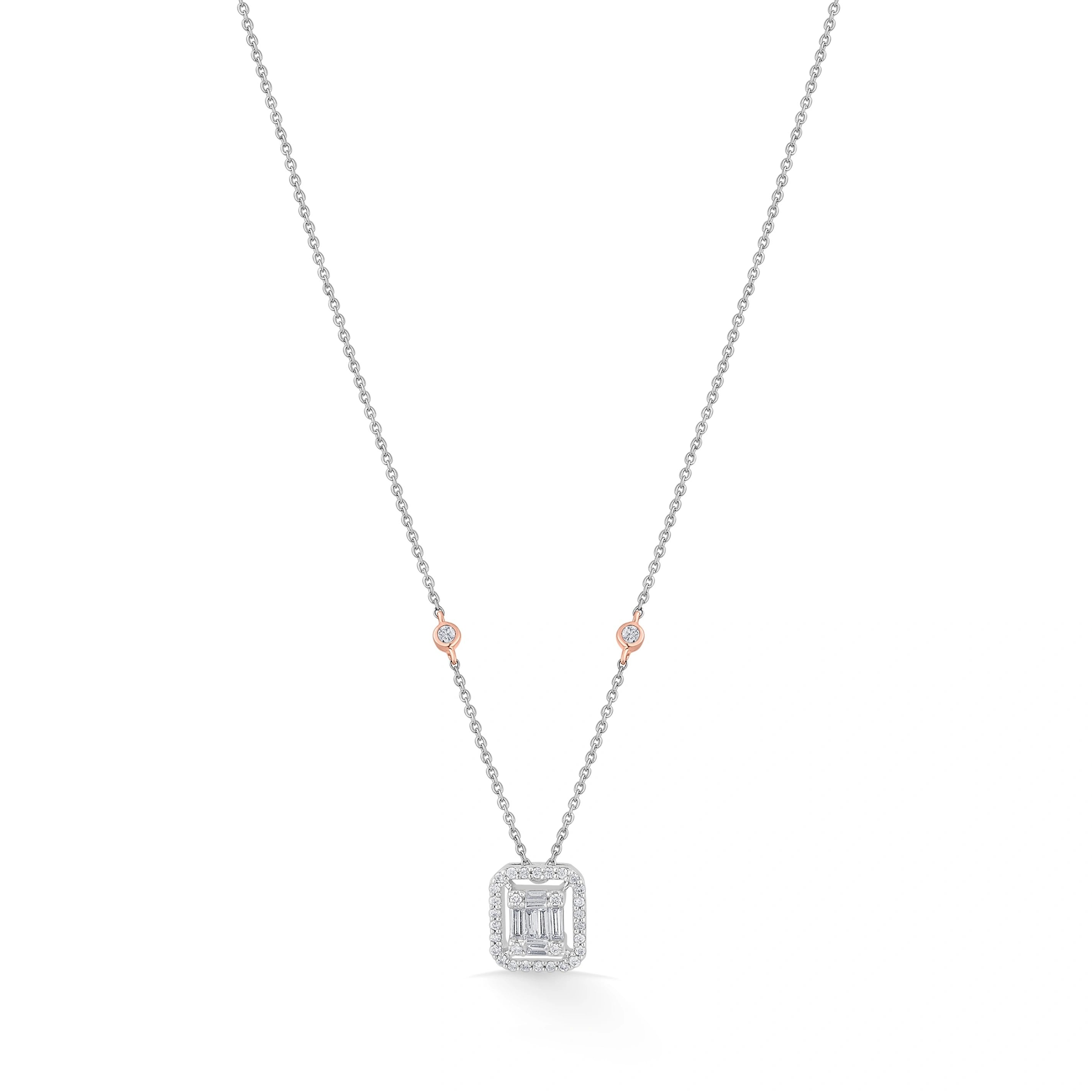 Emerald Allure Halo Luxe Necklace - Zen Diamond India