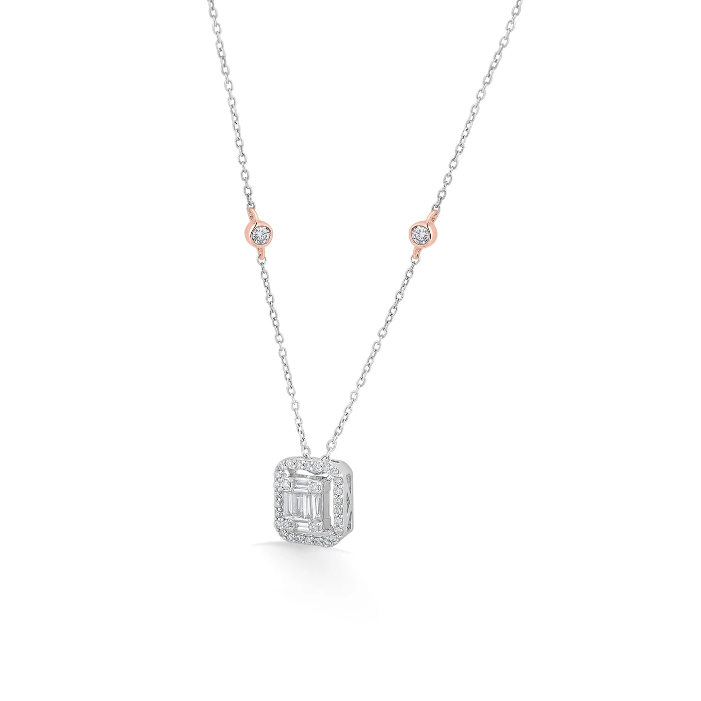Emerald Allure Halo Luxe Necklace - Zen Diamond India