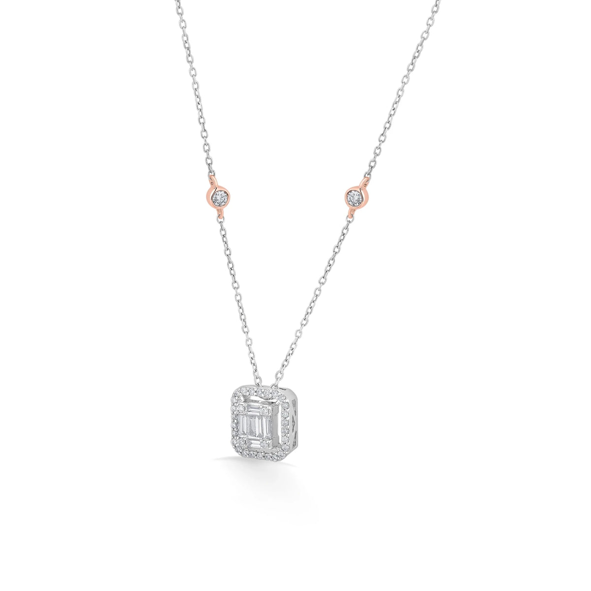 Emerald Allure Halo Luxe Necklace - Zen Diamond India