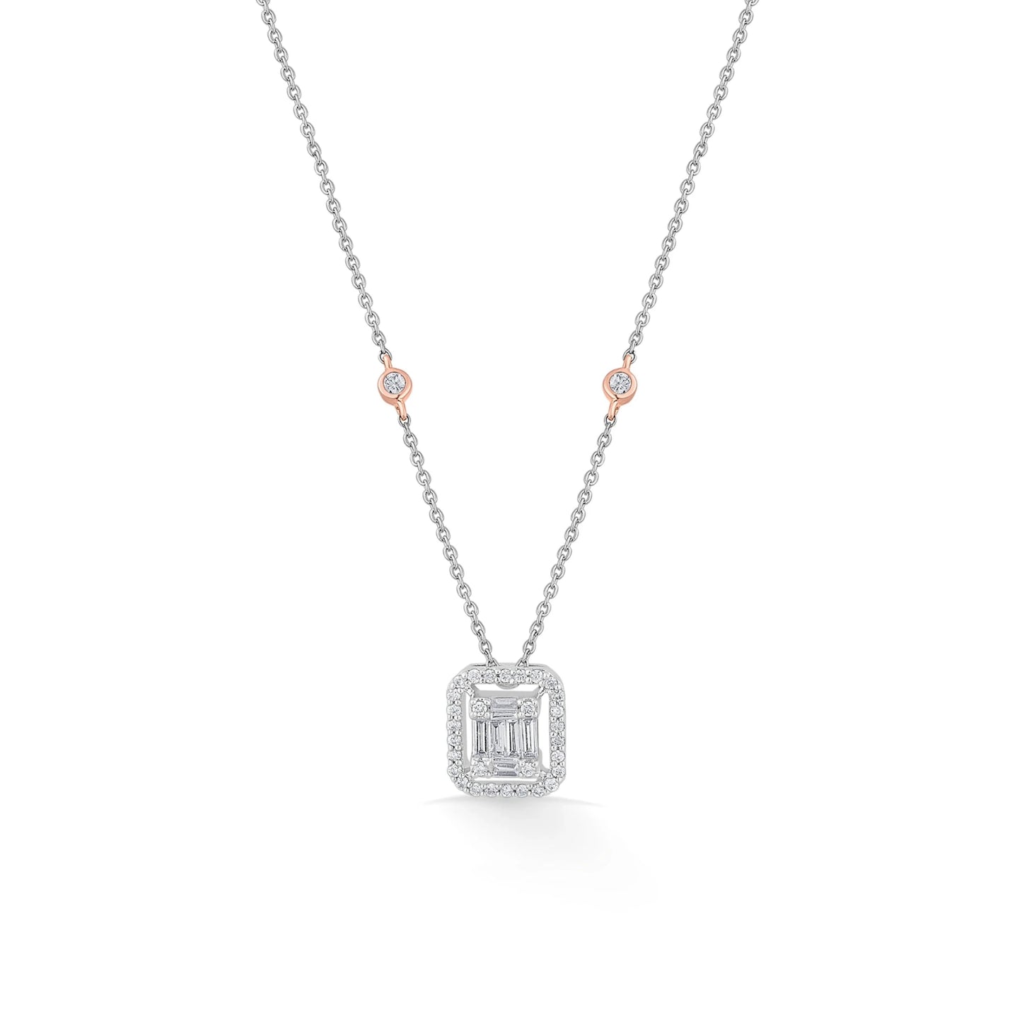 Emerald Allure Halo Luxe Necklace - Zen Diamond India