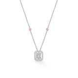 Emerald Allure Halo Luxe Necklace - Zen Diamond India