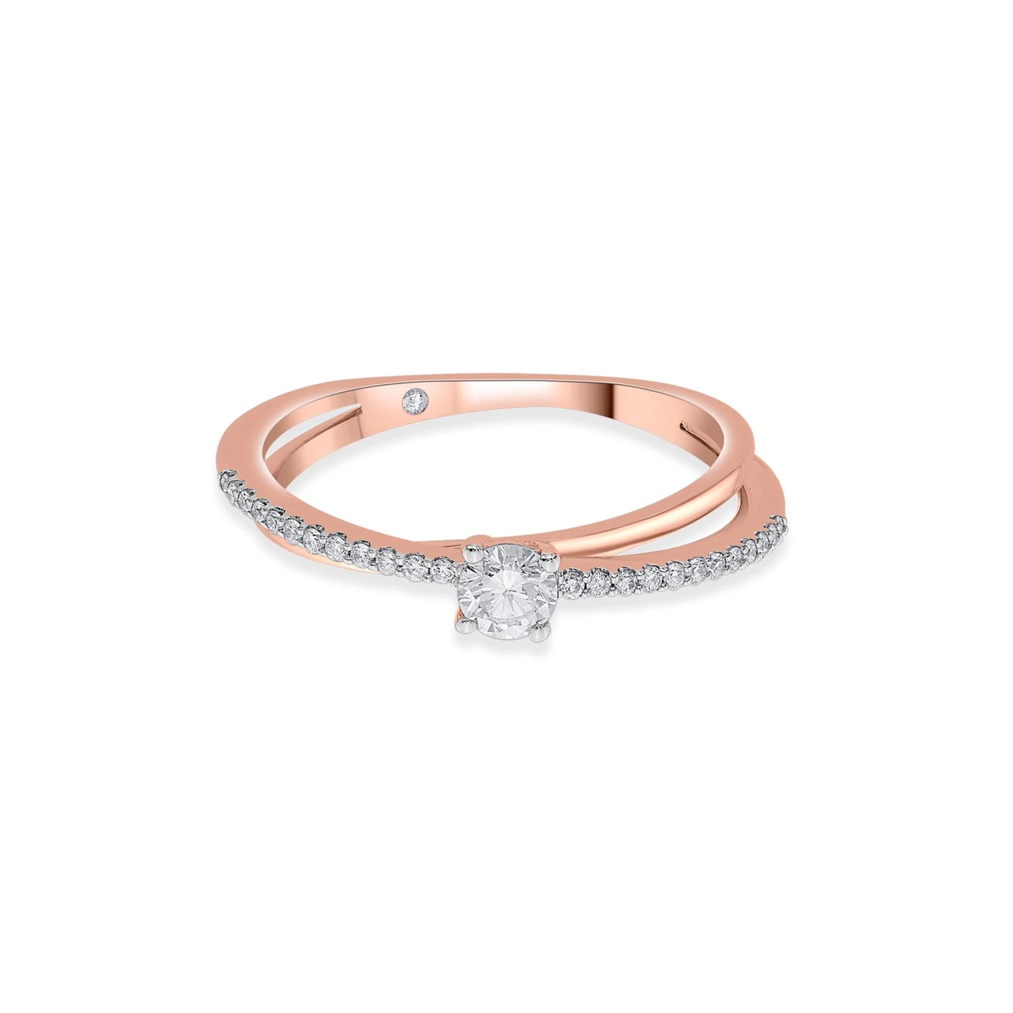 Solitaire Crossover Promise Ring - Zen Diamond India