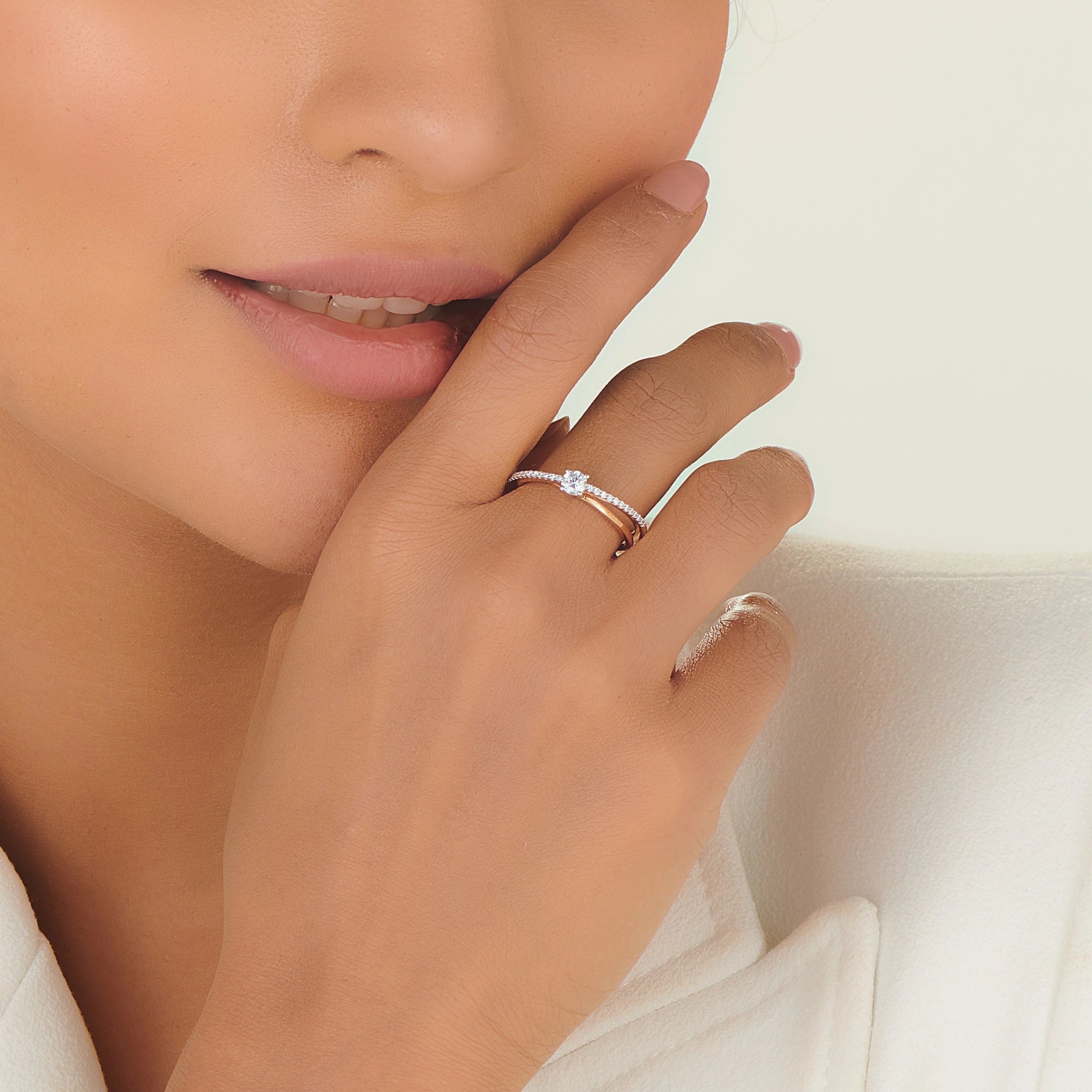 Zen Pirlanta Crossover Promise Ring - Zen Diamond India