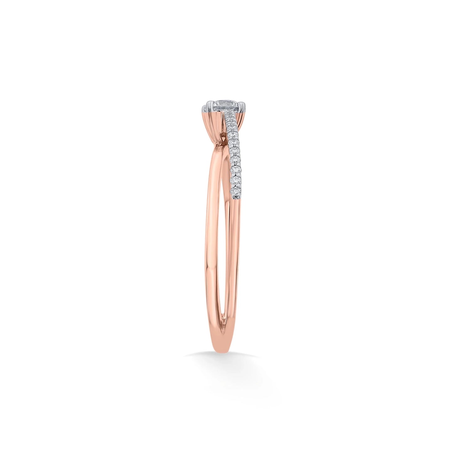 Solitaire Crossover Promise Ring - Zen Diamond India