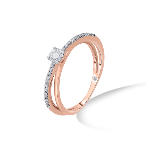 Solitaire Crossover Promise Ring - Zen Diamond India