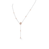 Blush Bloom Diamond Petal Lariat Necklace - Zen Diamond India