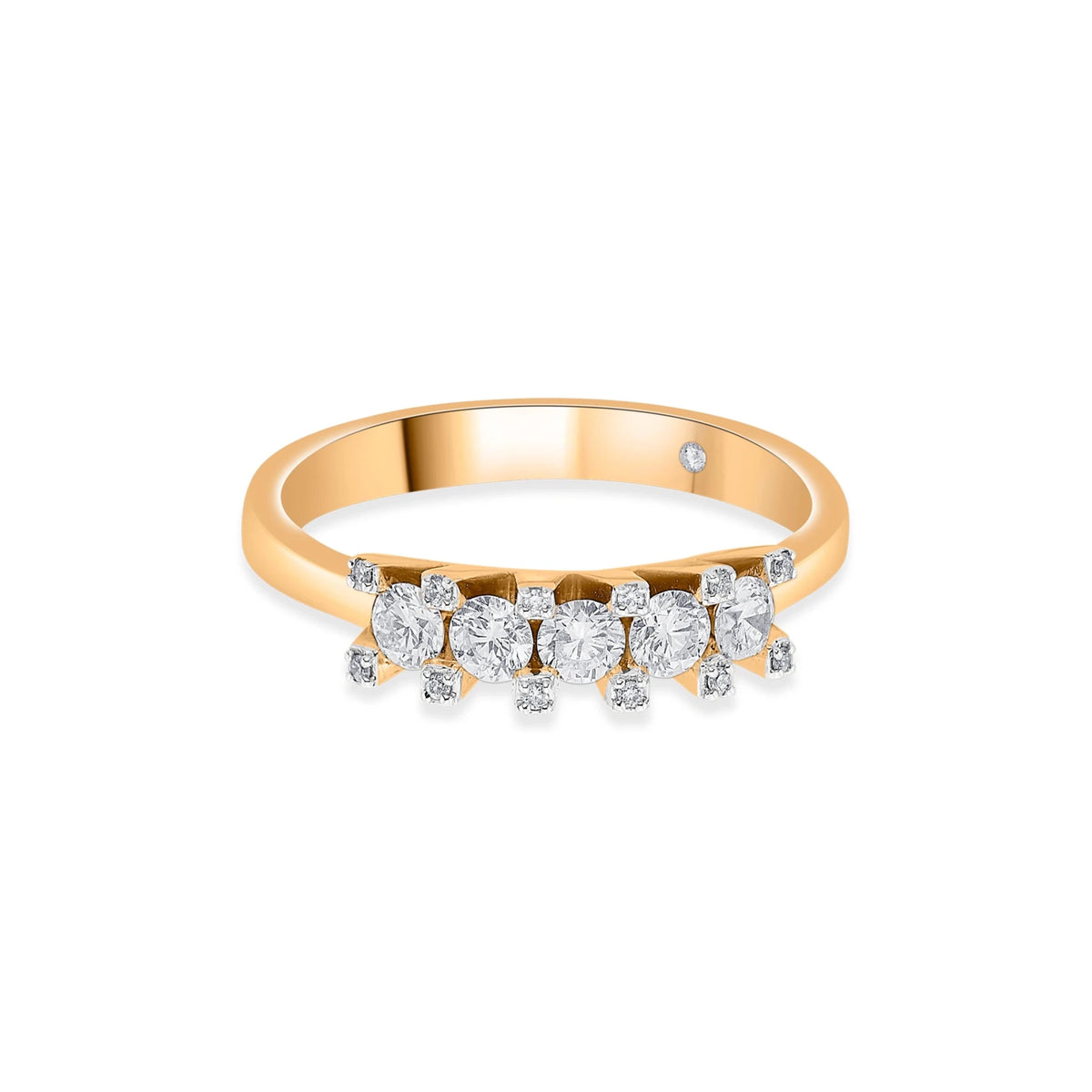 Sassy Golden Starlight Symphony Ring - Zen Diamond India