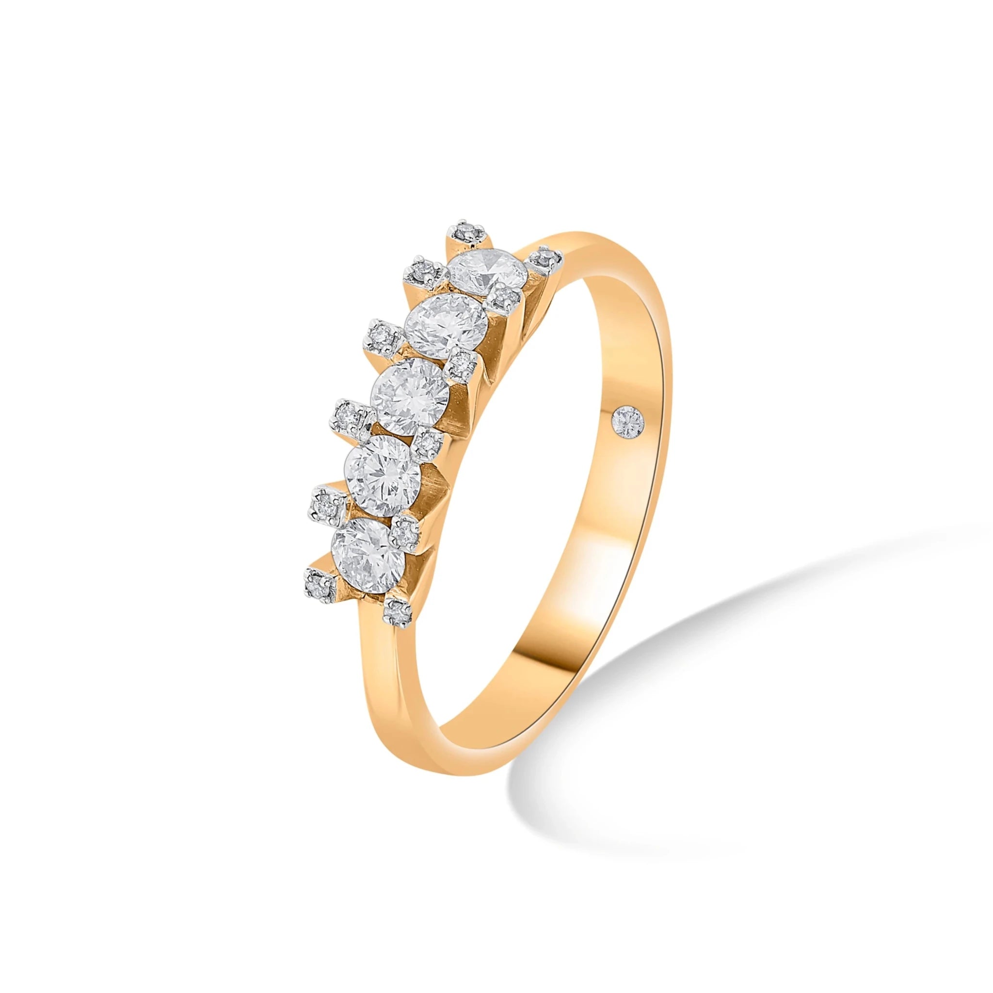 Sassy Golden Starlight Symphony Ring - Zen Diamond India