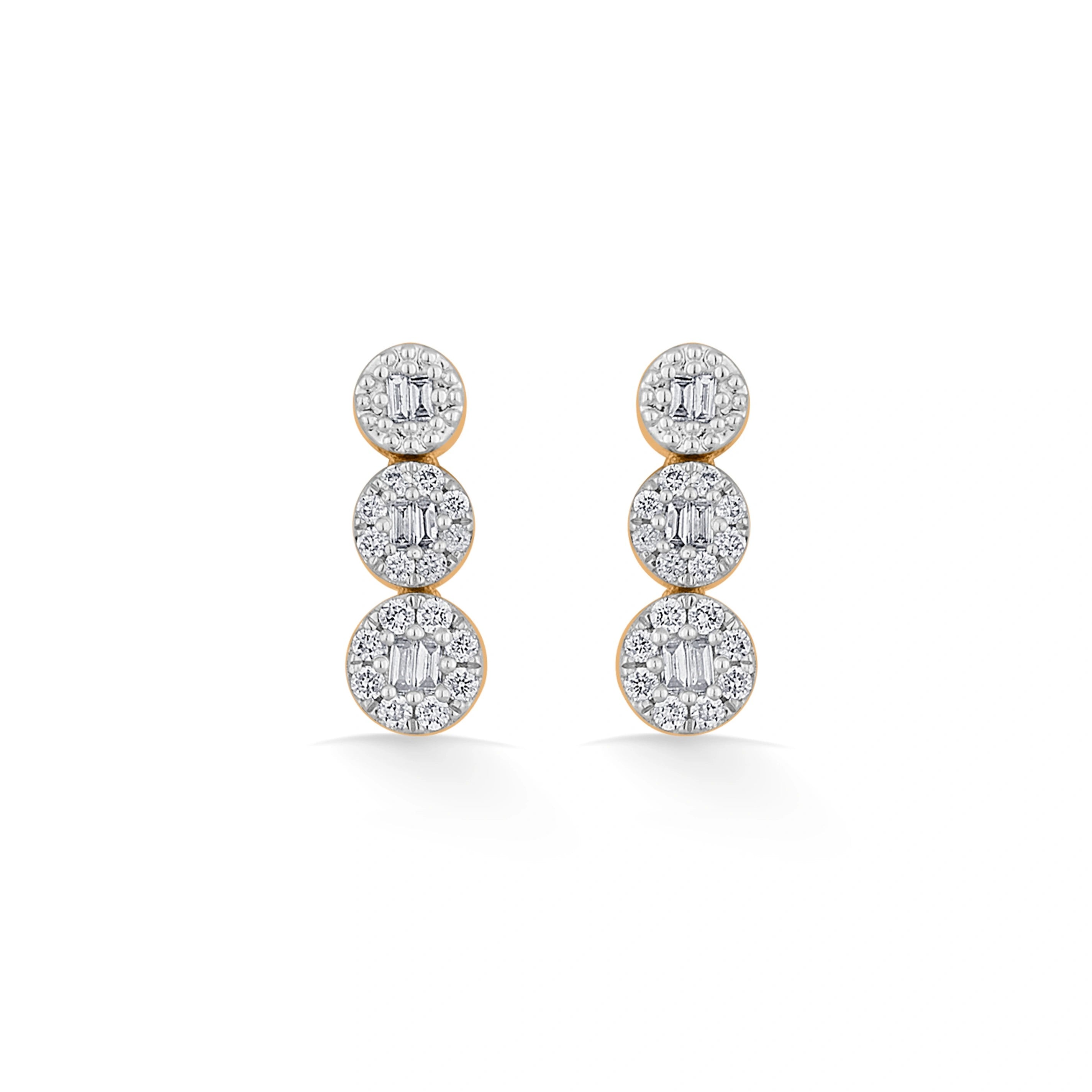 Classic Triple Halo Drops - Zen Diamond India