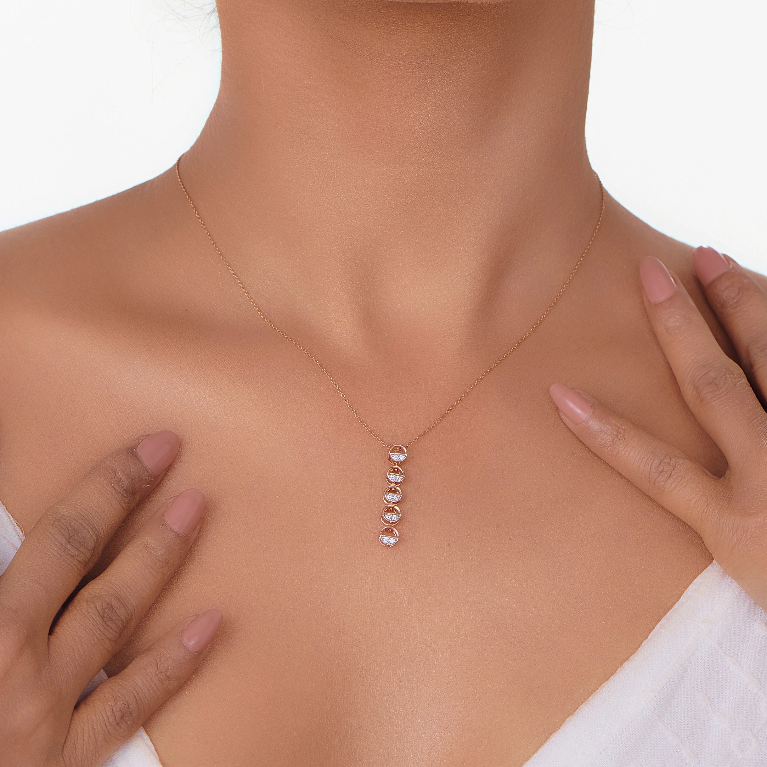 Golden Halo Cascade Luxe Pendant - Zen Diamond India