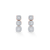 Classic Stacked Square Earrings - Zen Diamond India