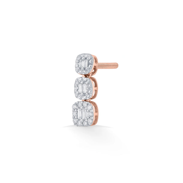Classic Stacked Square Earrings - Zen Diamond India