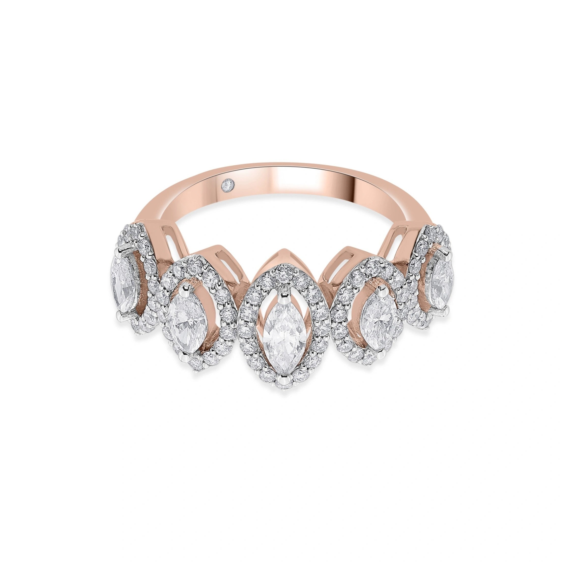 Zen Pirlanta Marquise Petal Crown Ring - Zen Diamond India