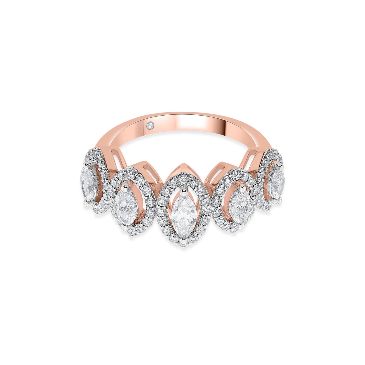 Solitaire Marquise Petal Crown Ring - Zen Diamond India