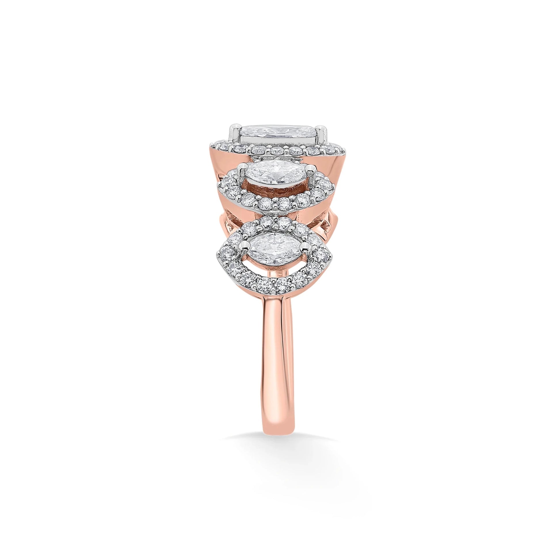 Solitaire Marquise Petal Crown Ring - Zen Diamond India