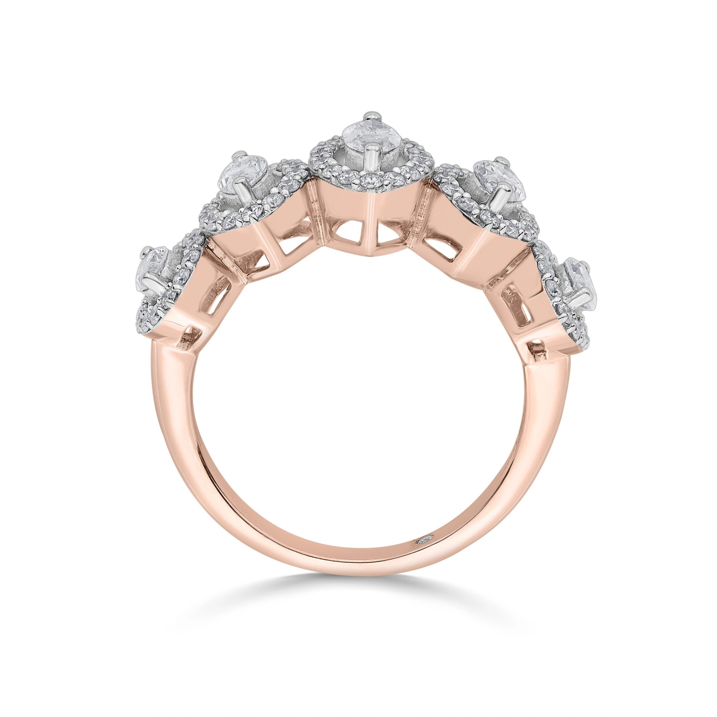 Zen Pirlanta Marquise Petal Crown Ring - Zen Diamond India