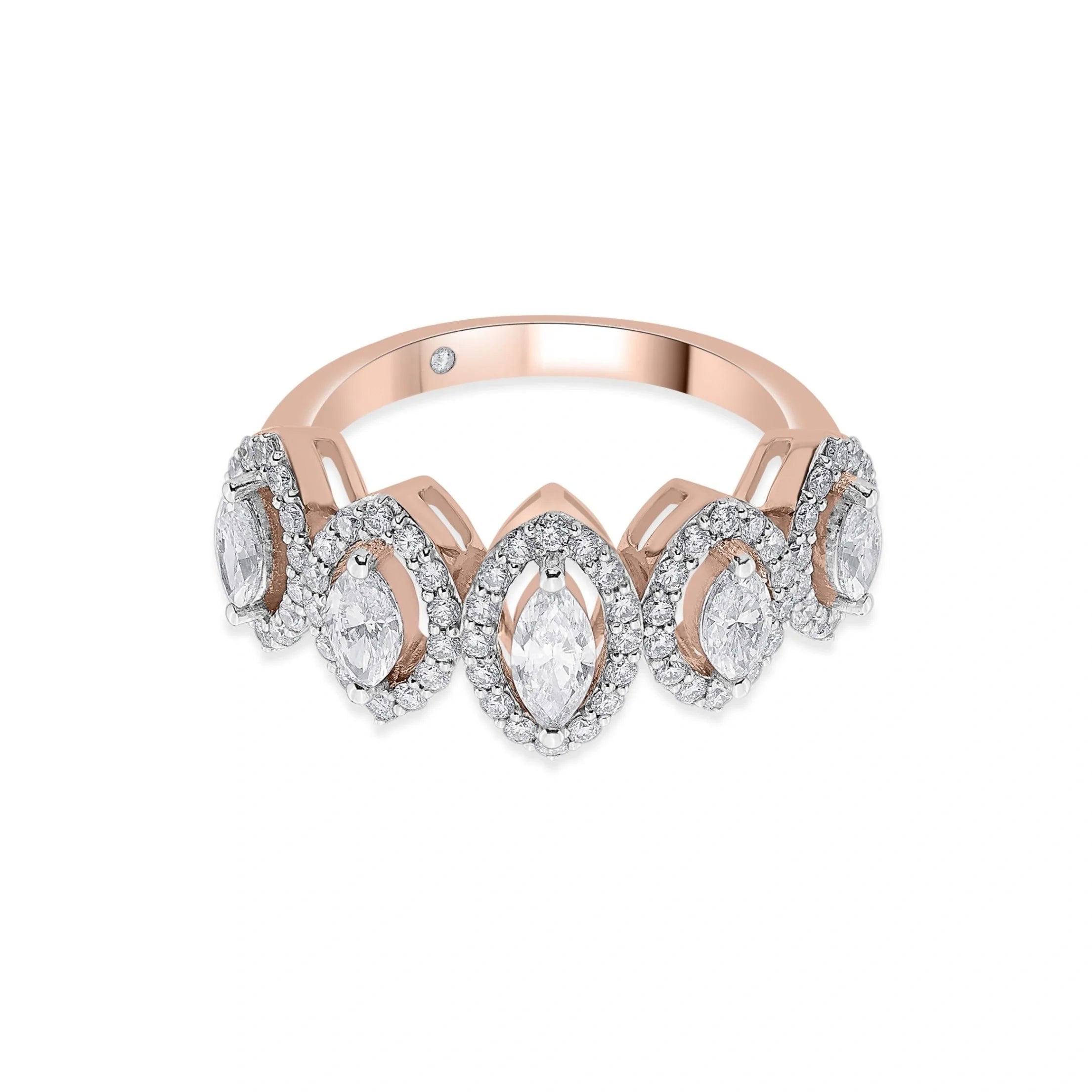 Zen Pirlanta Marquise Petal Crown Ring - Zen Diamond India