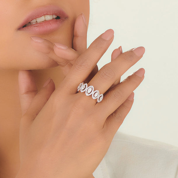 Zen Pirlanta Marquise Petal Crown Ring - Zen Diamond India