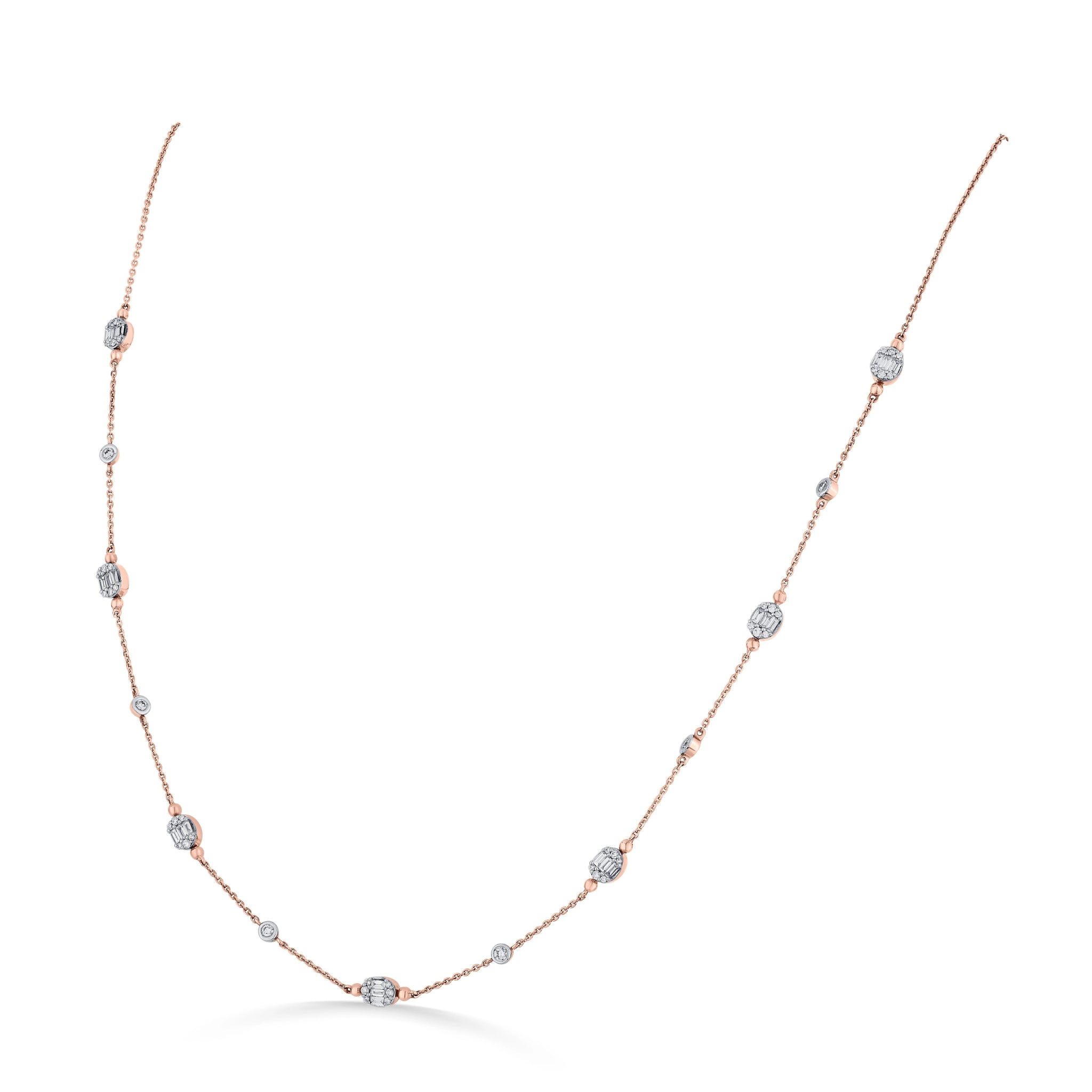 Rosé Starlit Diamond Drift Necklace - Zen Diamond India
