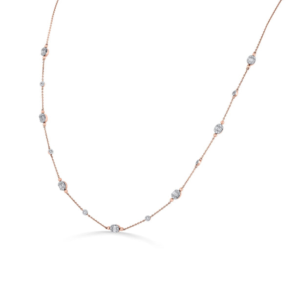 Rosé Starlit Diamond Drift Necklace - Zen Diamond India