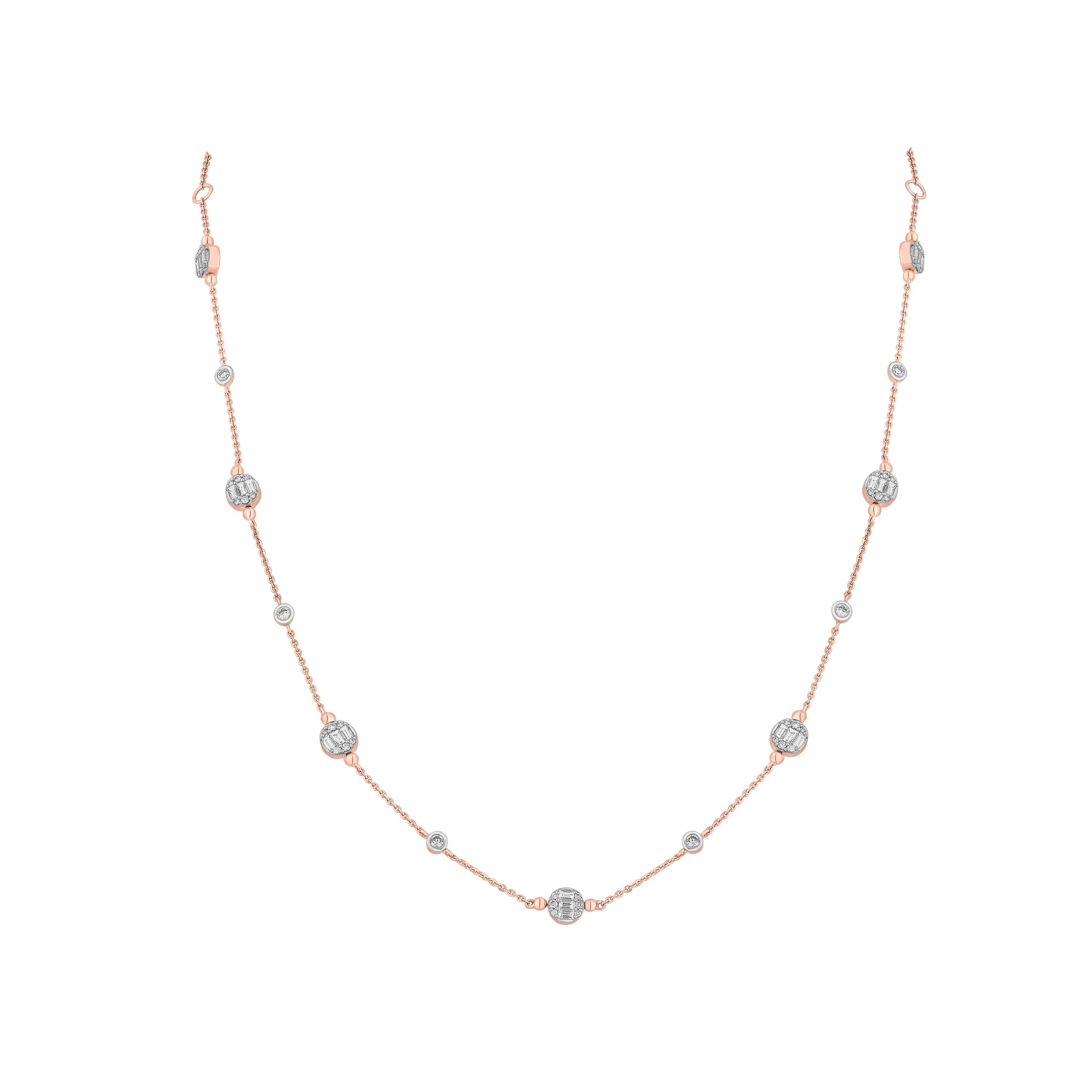 Rosé Orbit Diamond Whisper Necklace - Zen Diamond India