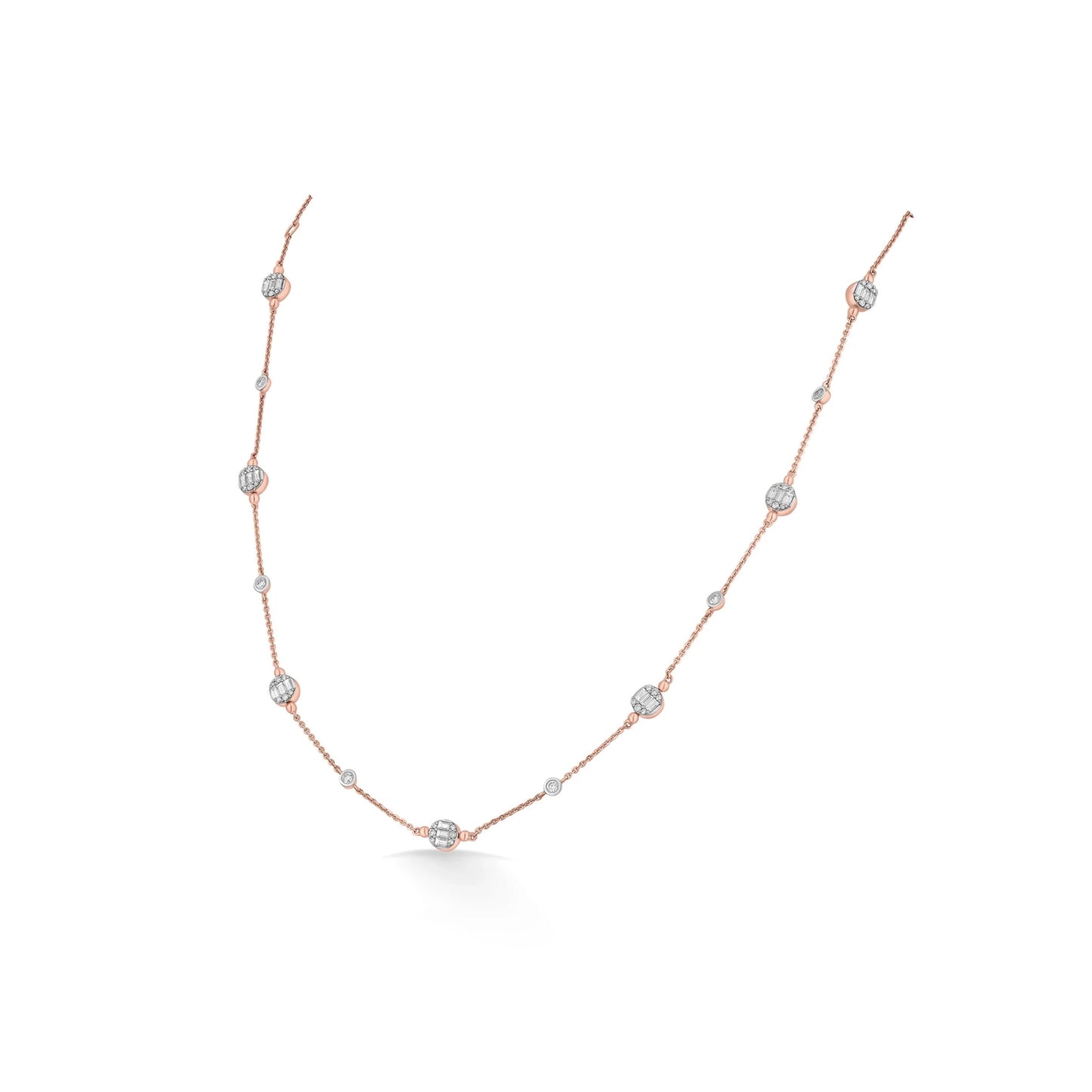 Rosé Orbit Diamond Whisper Necklace - Zen Diamond India