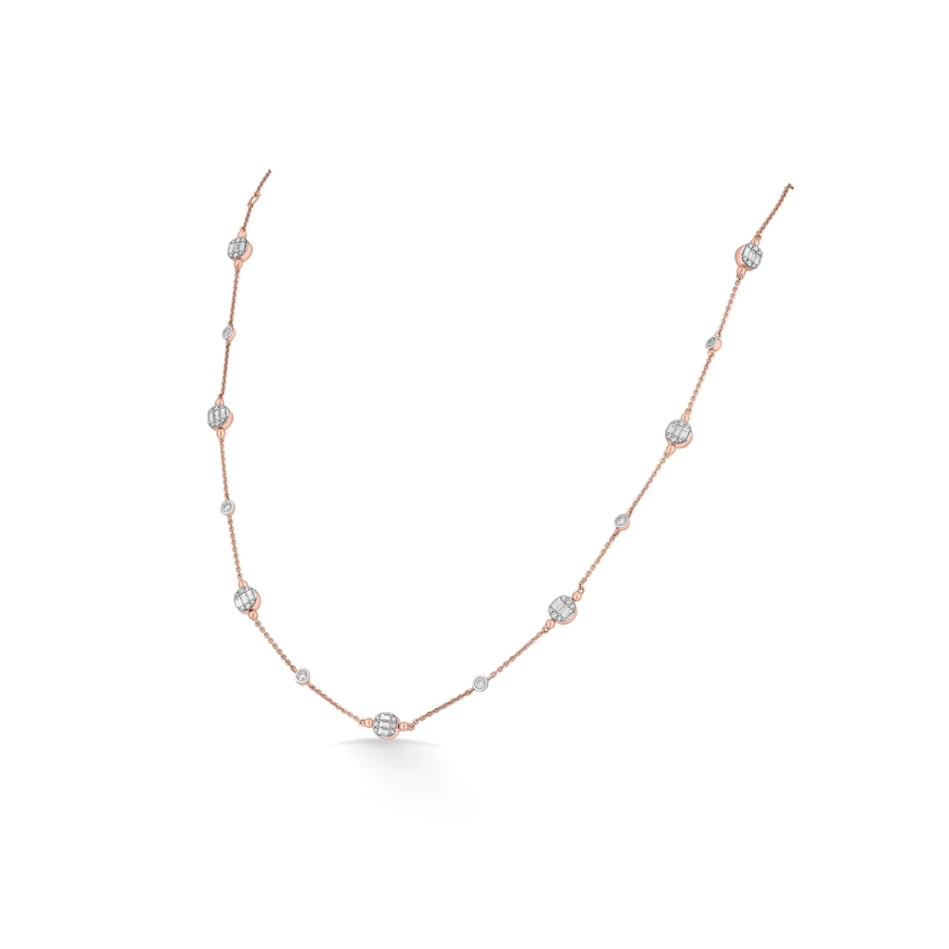 Rosé Orbit Diamond Whisper Necklace - Zen Diamond India