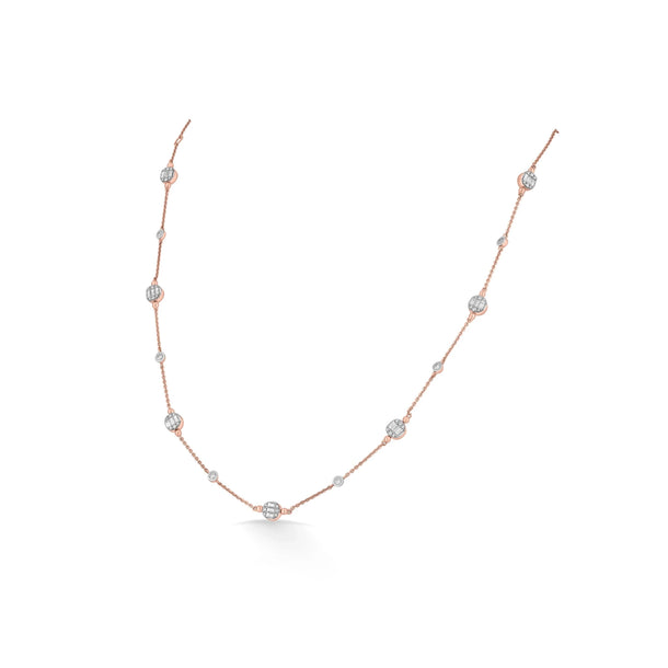 Rosé Orbit Diamond Whisper Necklace - Zen Diamond India