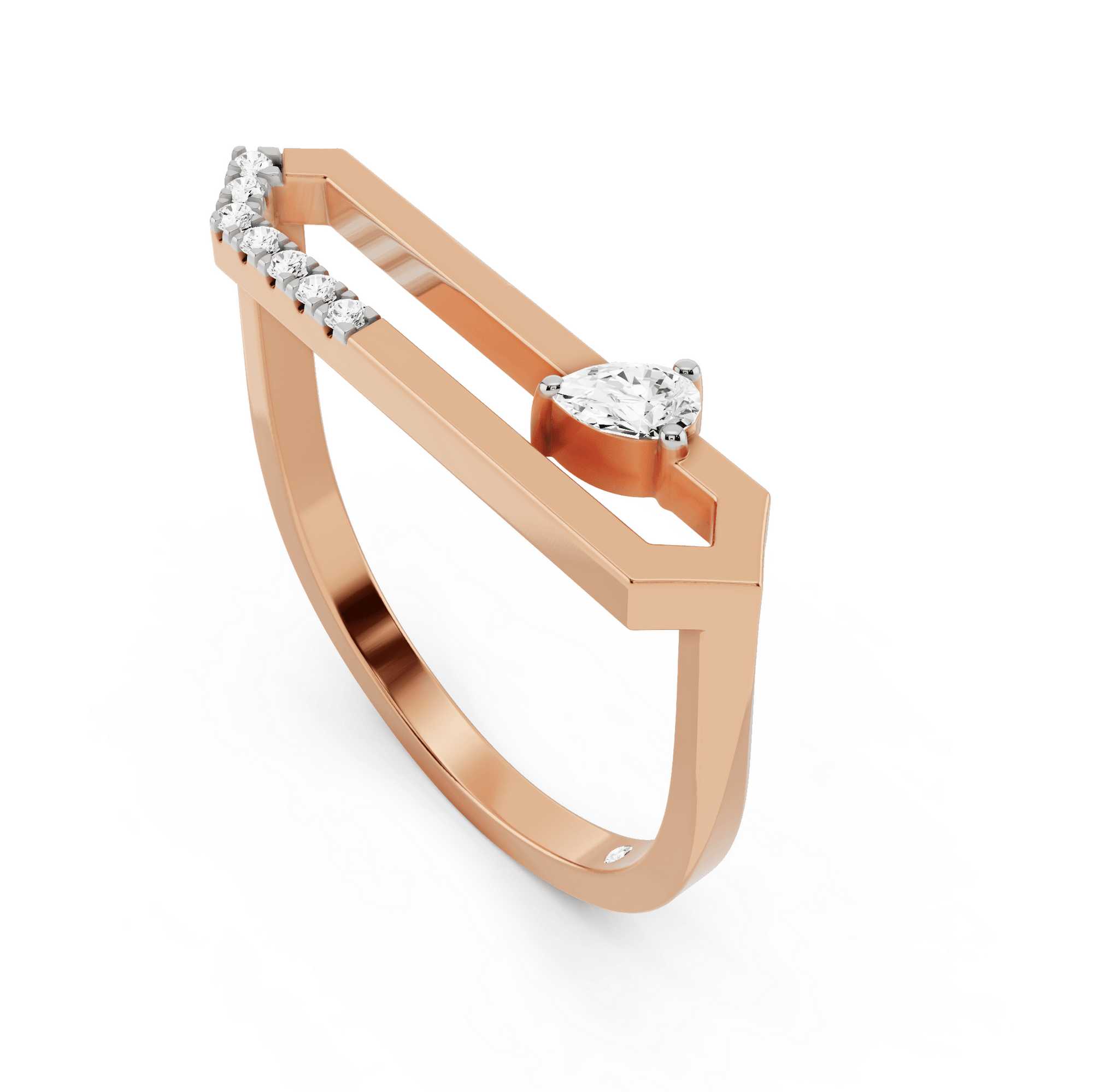 Seven Up Hexagonal Ring