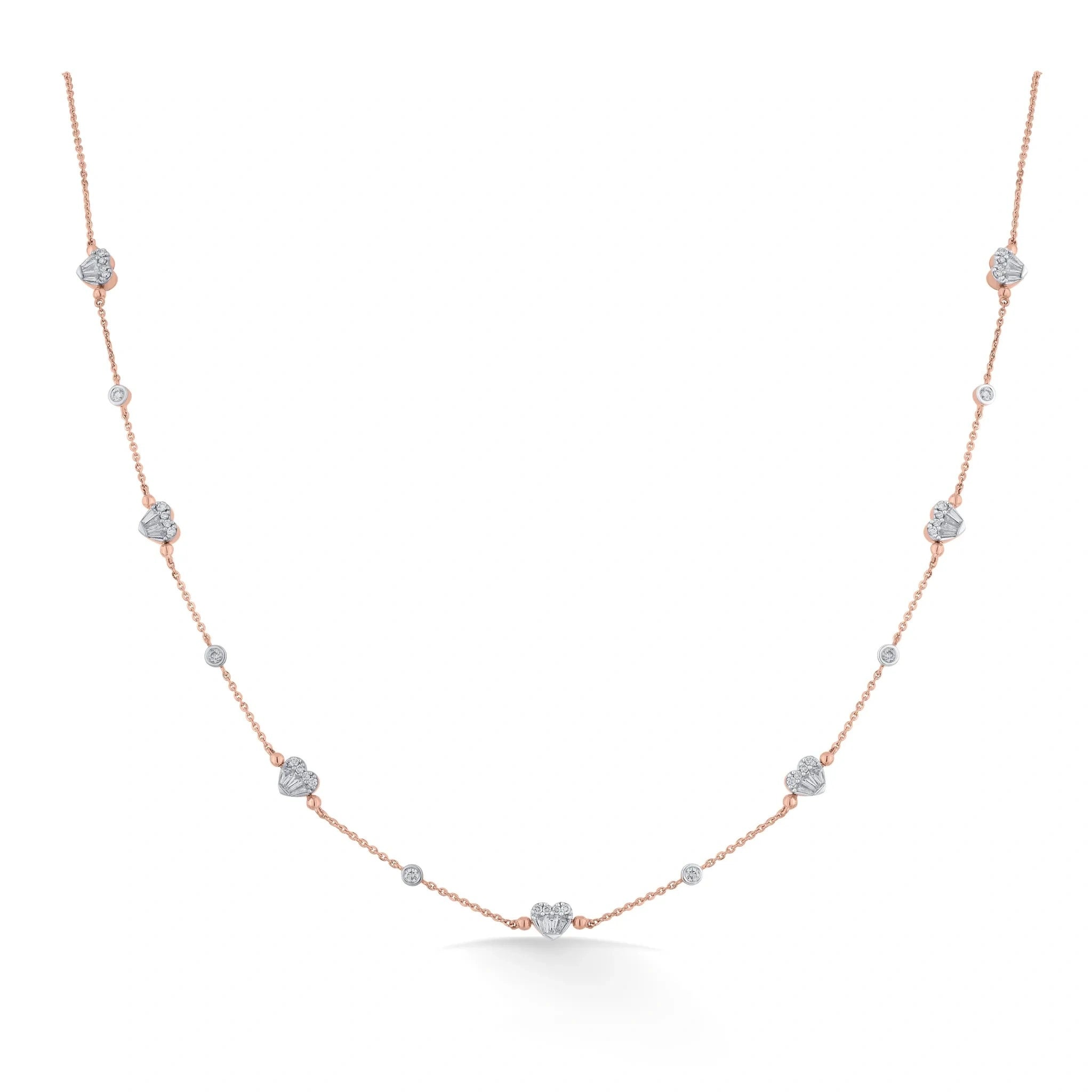 Hearts Aglow Diamond Necklace - Zen Diamond India