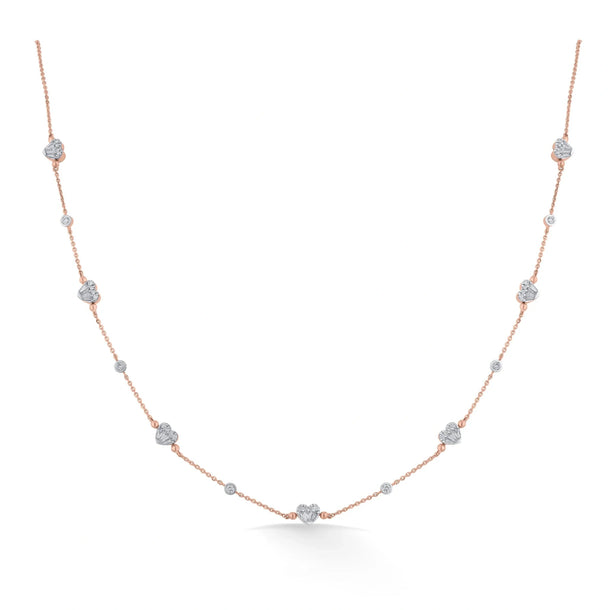 Hearts Aglow Diamond Necklace - Zen Diamond India
